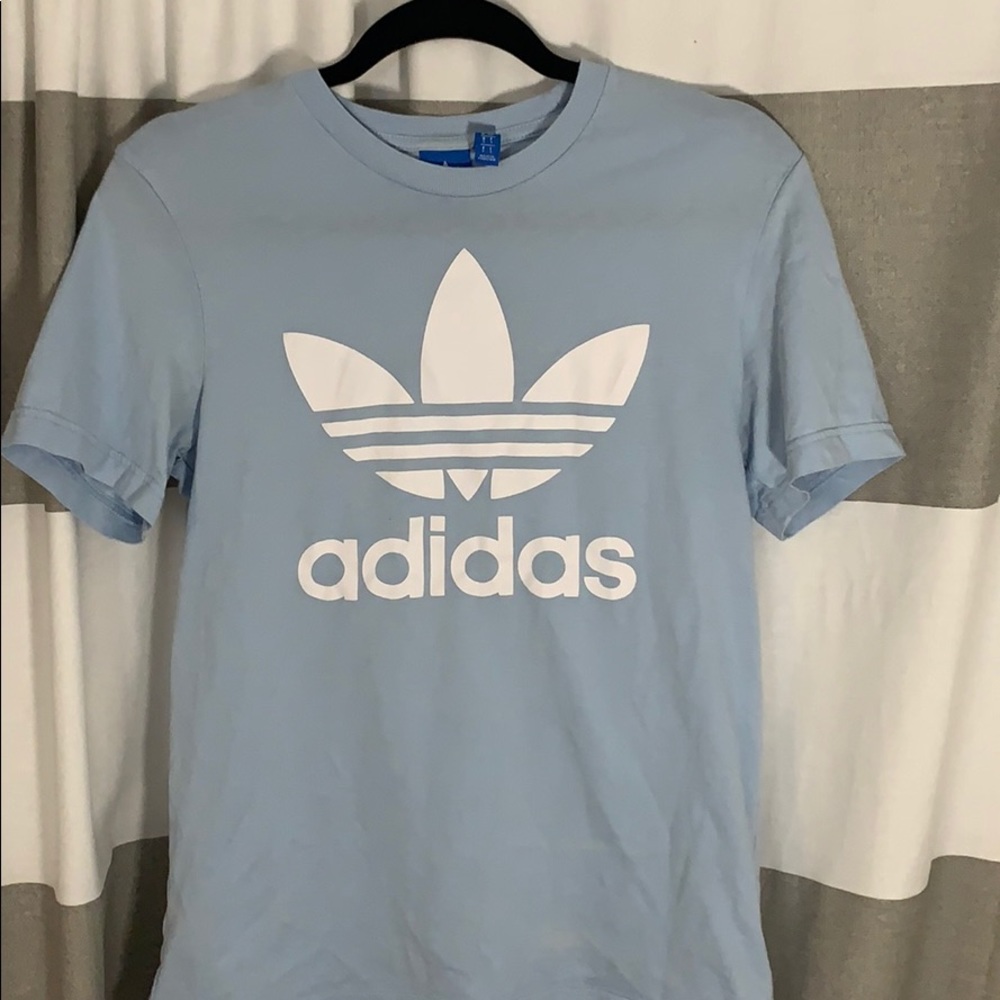 baby blue adidas t shirt